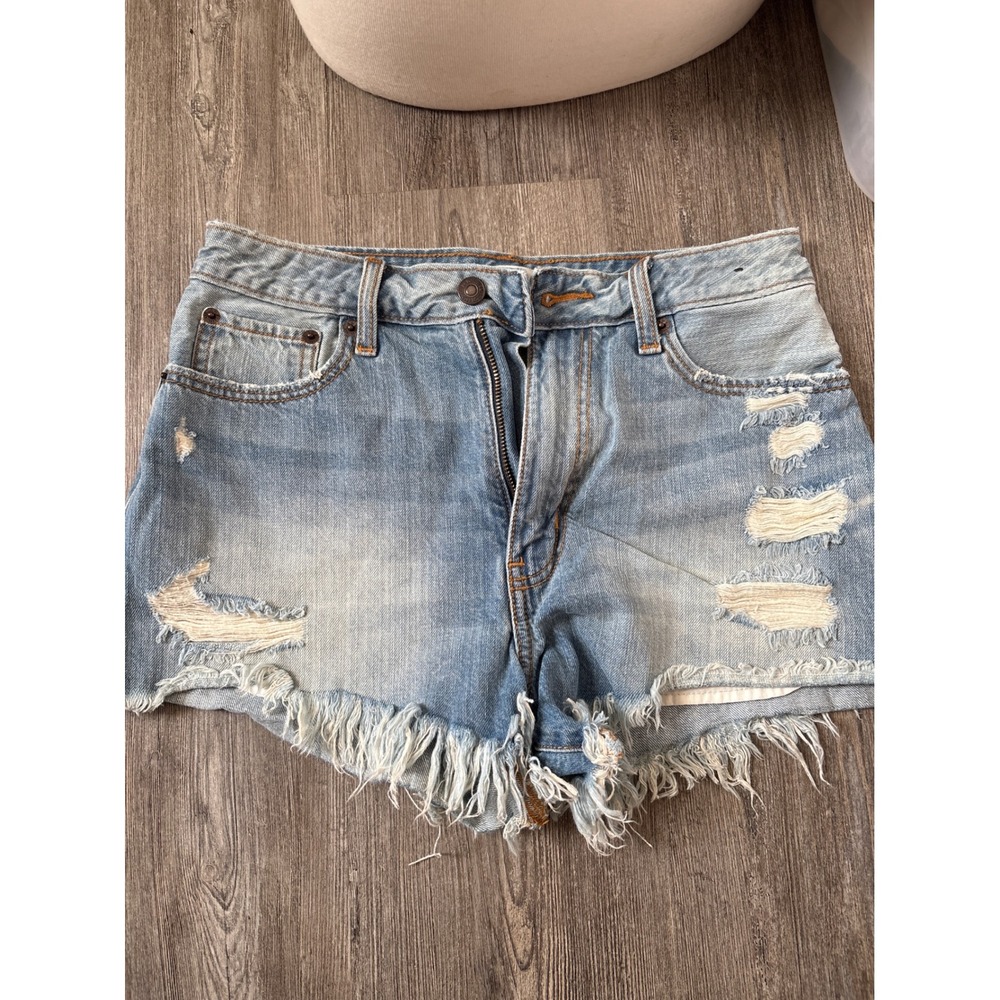 AE Distressed Light Blue Denim Women’s Shorts